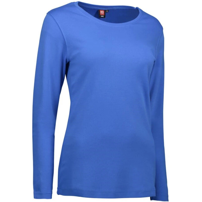 ID Identity Interlock langærmet dame T-shirt, Azure