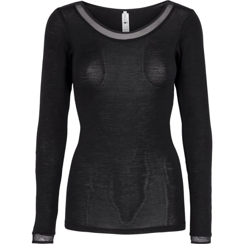 Femilet Juliana Langærmet T-shirt Merino - Sort