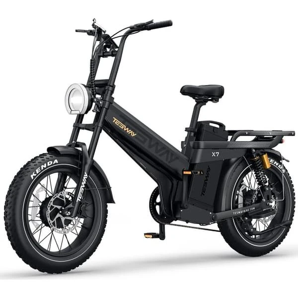 TESWAY X7 AWD Elcykel - 3000W Dobbeltmotor, 52V 60Ah, Sort