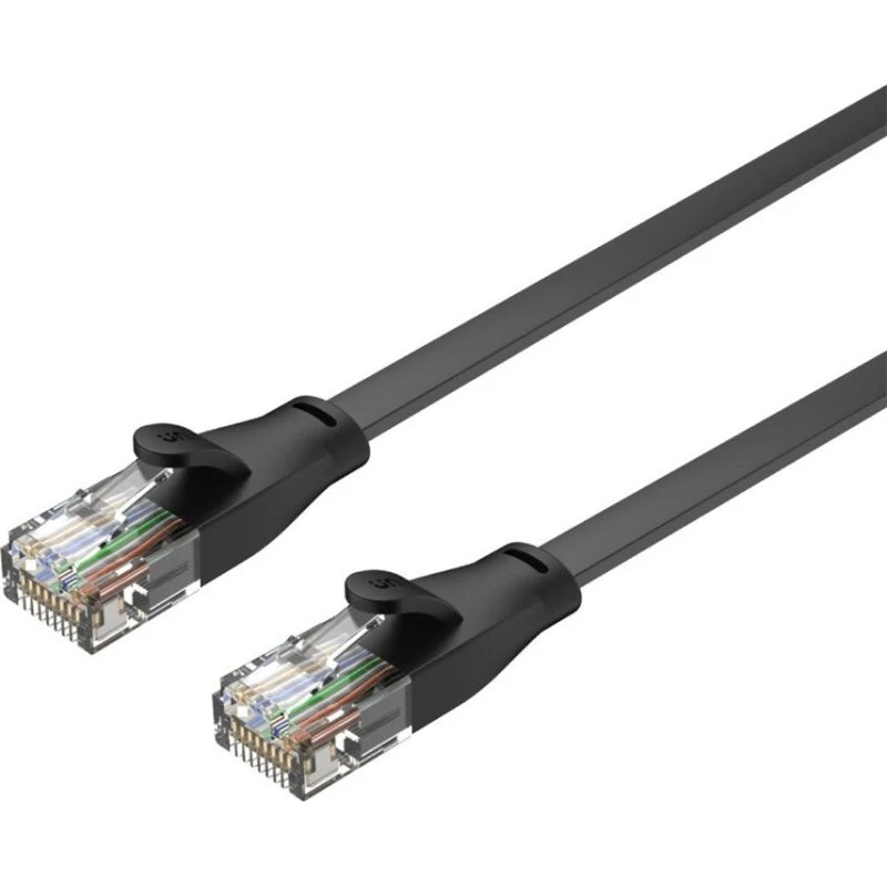 Unitek CAT 6 Netværkskabel 20m - Sort, fladt UTP