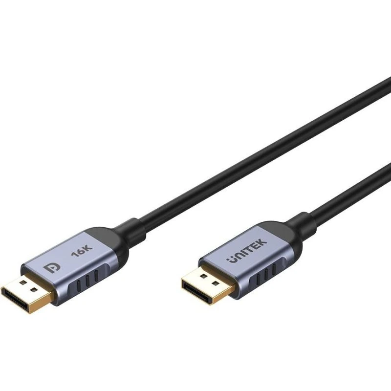 UNITEK DisplayPort 2.1 kabel - 5 m, sort/grå