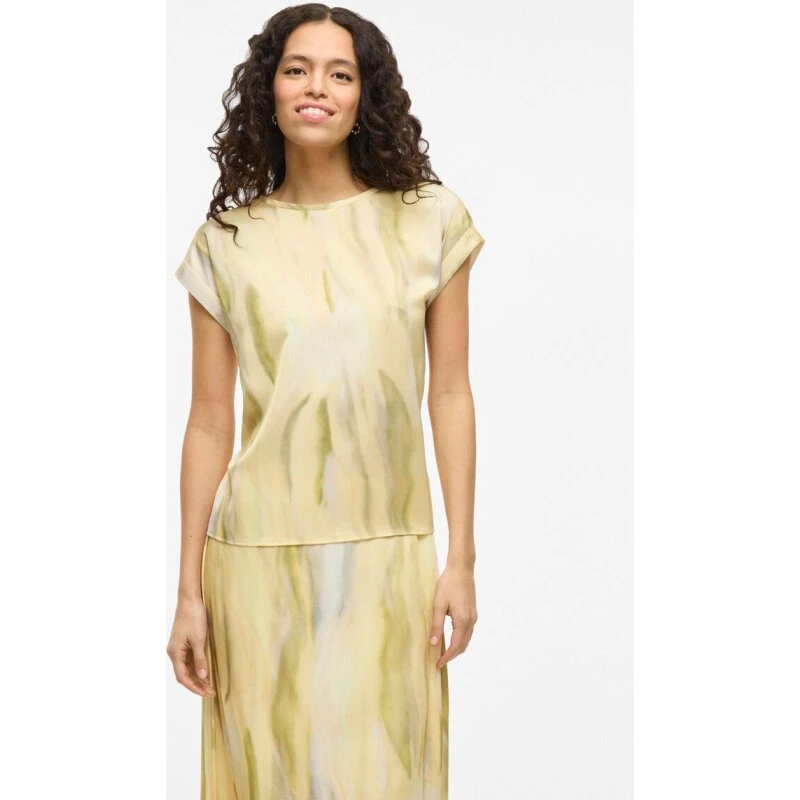 VILA Viellette satin top - Vintage Indigo