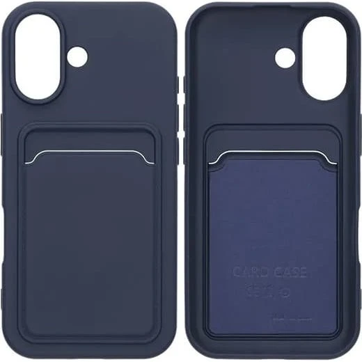 iPhone 17 Silikone cover med kortholder - Blå