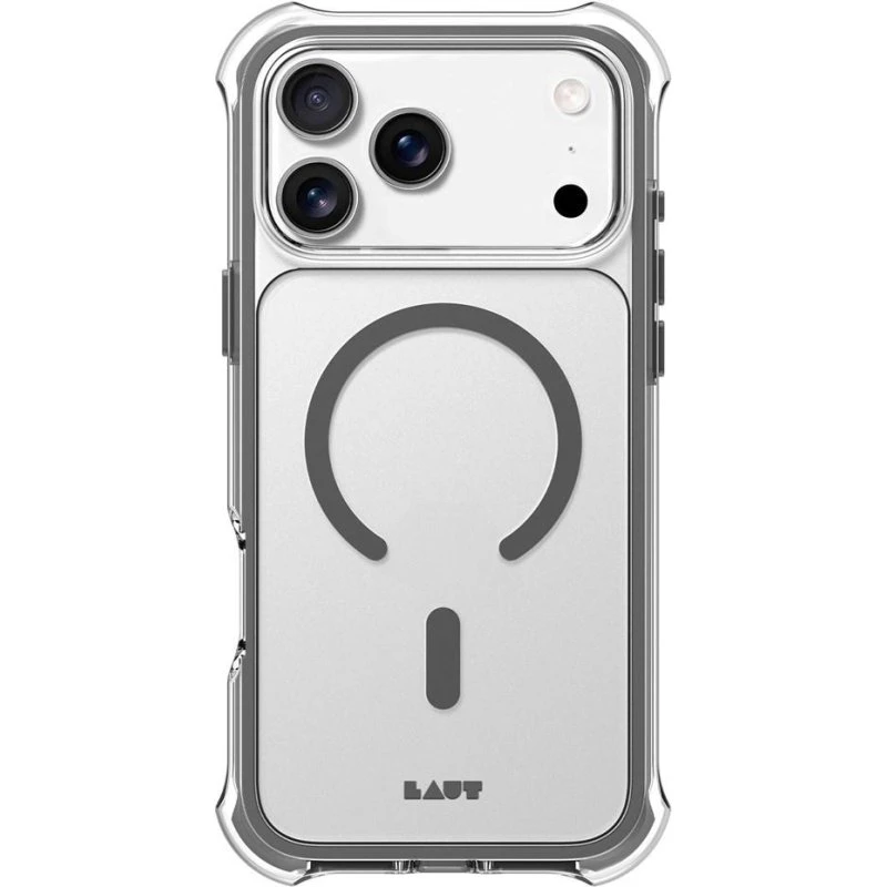 LAUT AERO PROTECT MagSafe-cover til iPhone 6,9" - Grå/Transparent