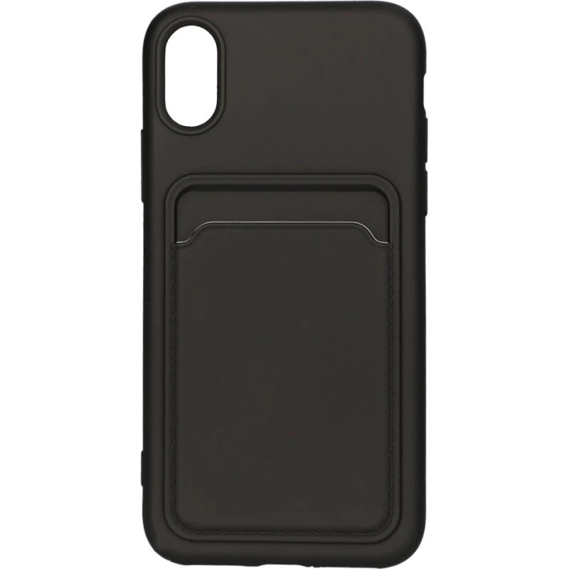 iPhone X/XS Silikonskal med Kortholder - Sort