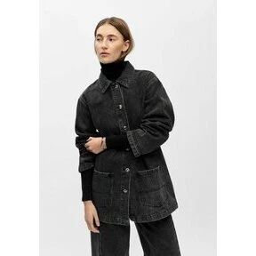 Object Birgit L/S Denimskjorte – Sort