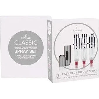 Travalo Classic HD Genopfyldelig Parfumeforstøver - Sølv (3 x 5 ml)