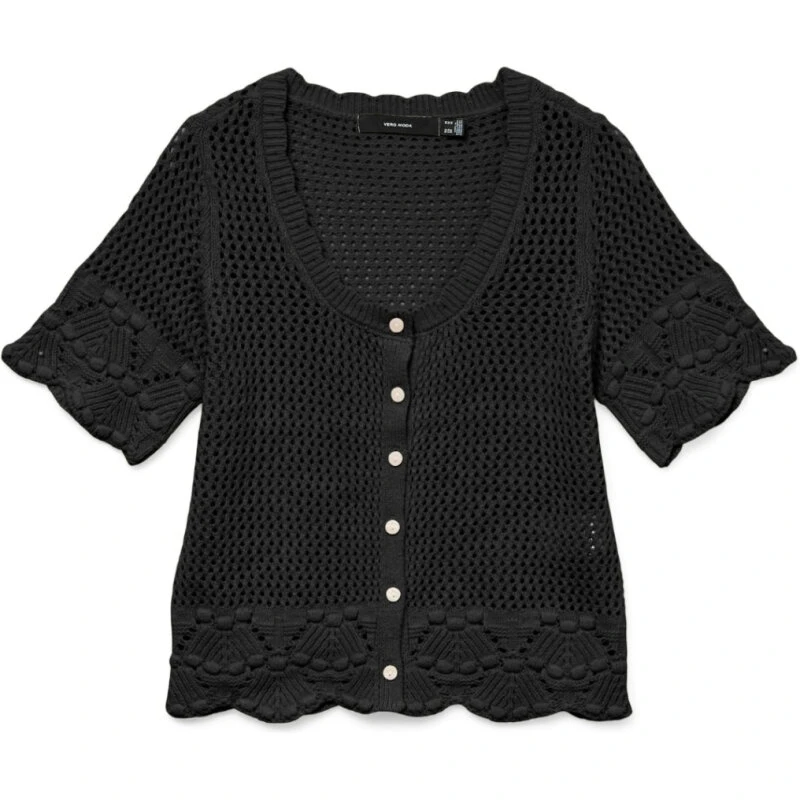 Vero Moda Sandia cardigan 2/4-ærmer U-udskæring - Sort