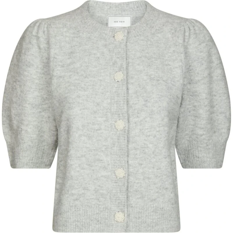 Neo Noir Trudy Deco Cardigan - Light Grey Melange