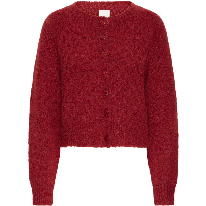 Ichi Belablue Cardigan - Blød ribstrik