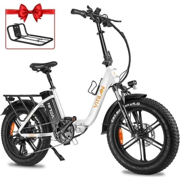 Vitilan-U7 2.0 Foldbar Elcykel 750W, 20" Fatbike, 48V 20Ah