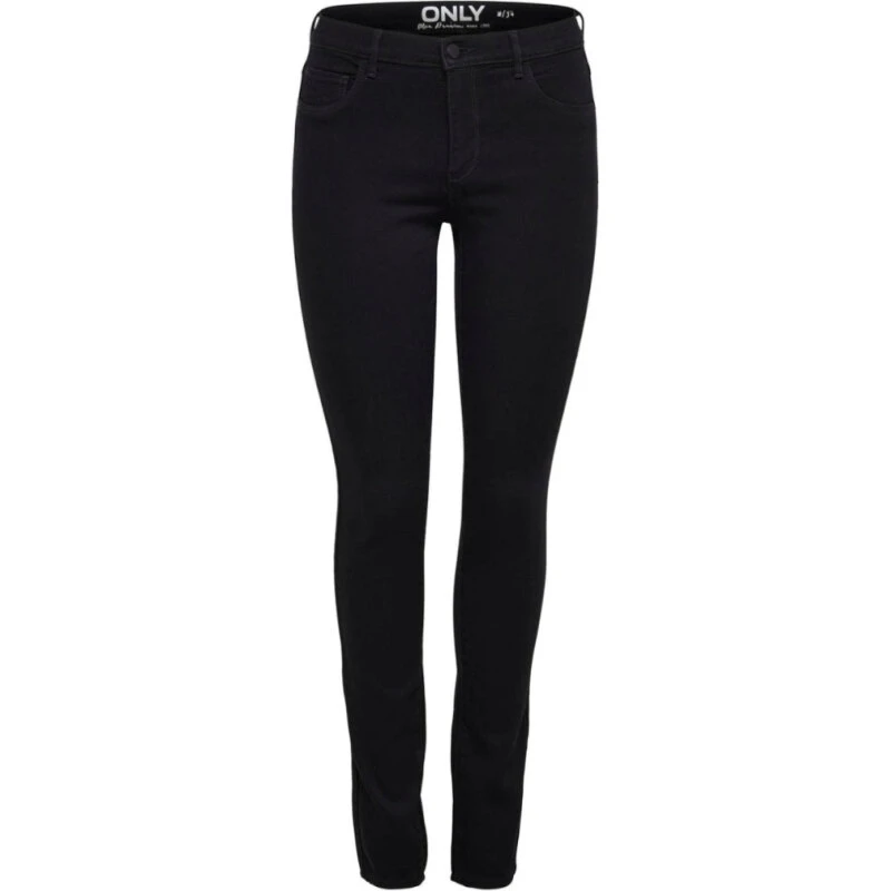 ONLRAIN Mellemhøj talje Skinny Fit Jeans – Black Denim