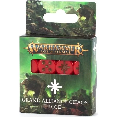 Warhammer Age of Sigmar Chaos Dice - 16 stk. røde med Chaos-stjerne