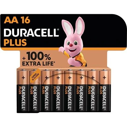 Duracell Plus AA Alkaline Batterier (16 stk)