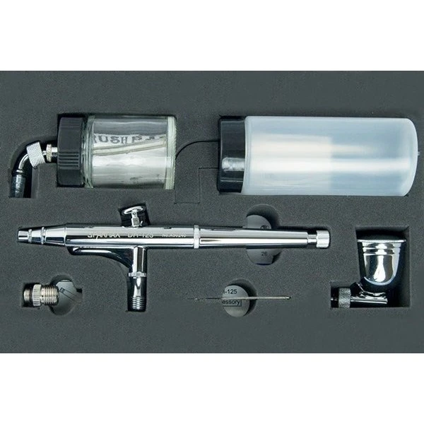 Sparmax DH-125 Airbrush - 0,5mm Gravity-feed med 3 kopper