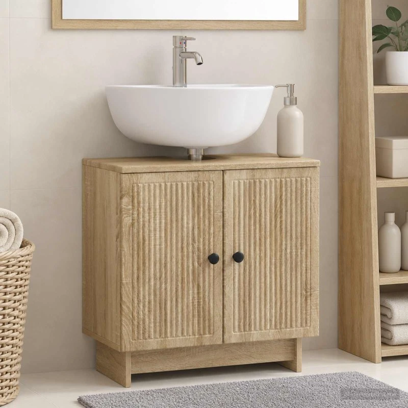 vidaXL Badeværelsesskab Sonoma-eg 59,5 x 31,5 x 59 cm