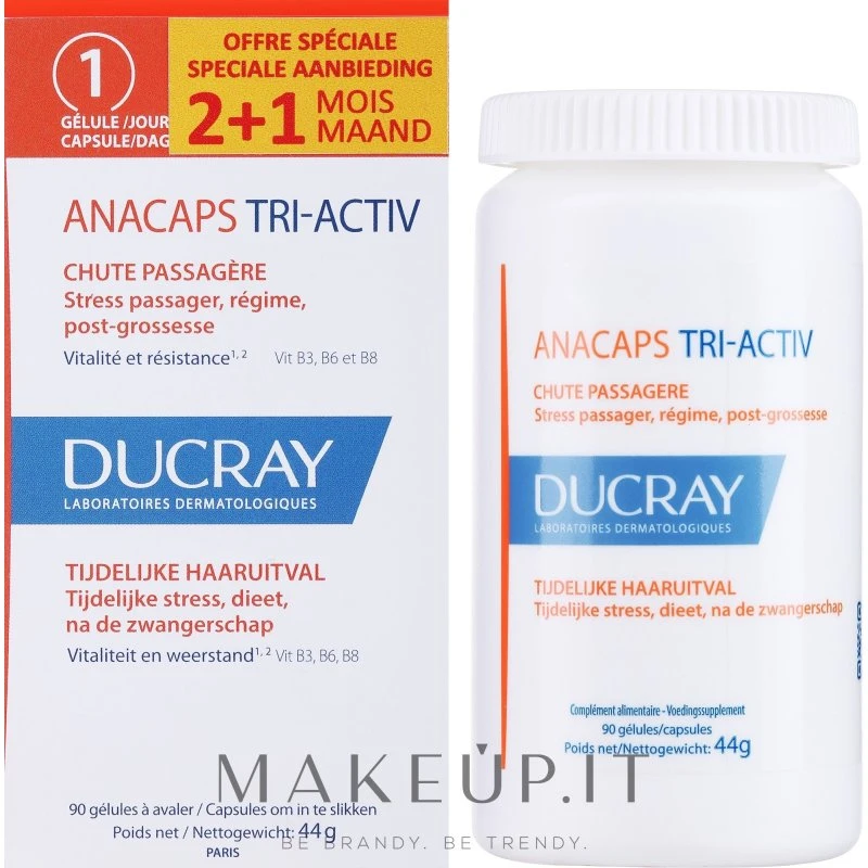 Ducray Anacaps Tri-Activ 90 kapsler - Kosttilskud til hår og negle