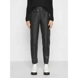 Selected Femme SLFMARIE Chino læderbukser, sort