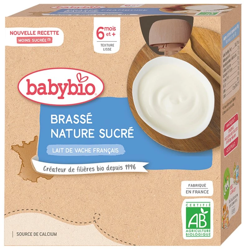 Babybio Dessertflasker 4x85g - Økologisk snack fra 6 mdr.