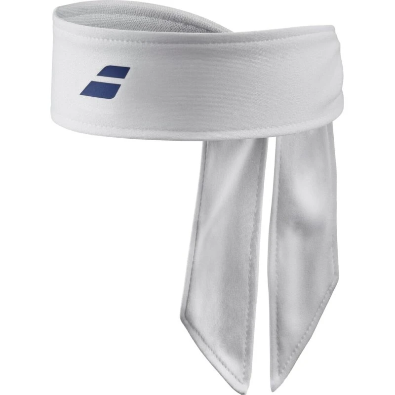 Babolat Tie Headband - White/Sodalite Blue