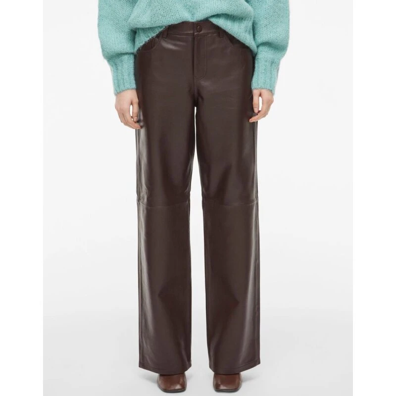 ROUCAMDEN RW S/F læderbukser, mellemhøj talje, foret