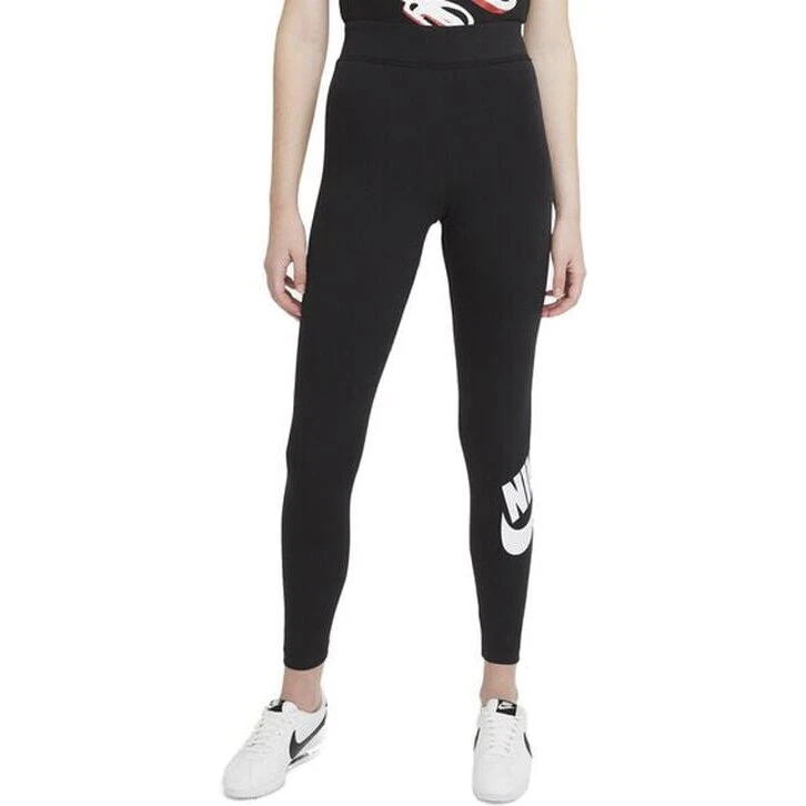 Nike Sportswear Essential High-Waist Leggings – Sort/Hvid