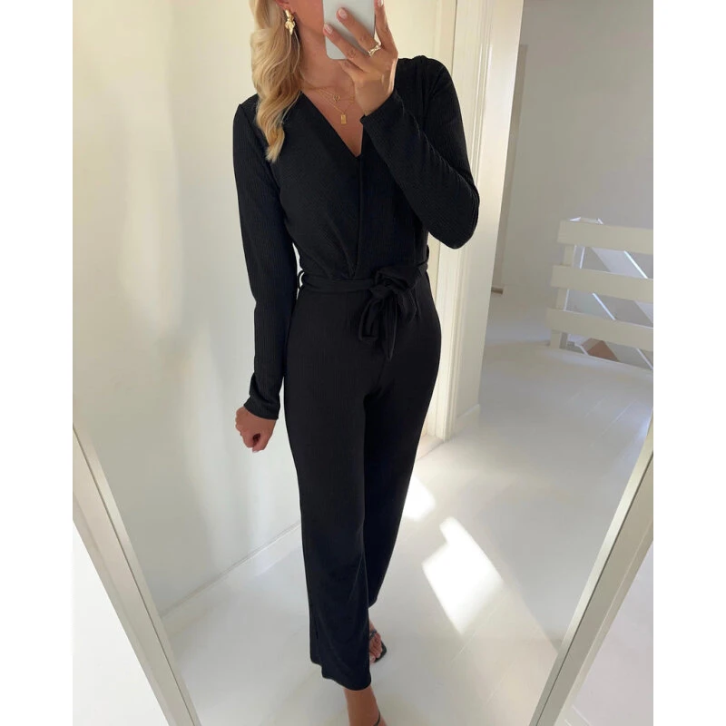 Sister's Point Egina-JU17 Jumpsuit – Sort/Sølv