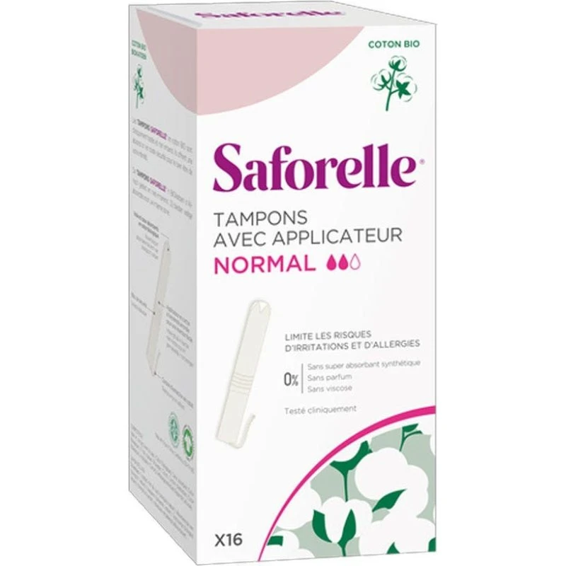 Saforelle Bomuldsbeskyttende vatpinde med applikatorer, Normal x16