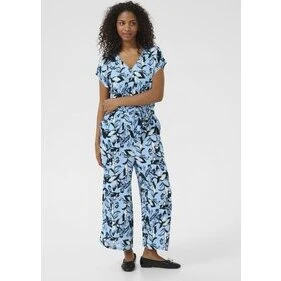 KAFFE KAMILLE AMBER jumpsuit - blå blomsterprint