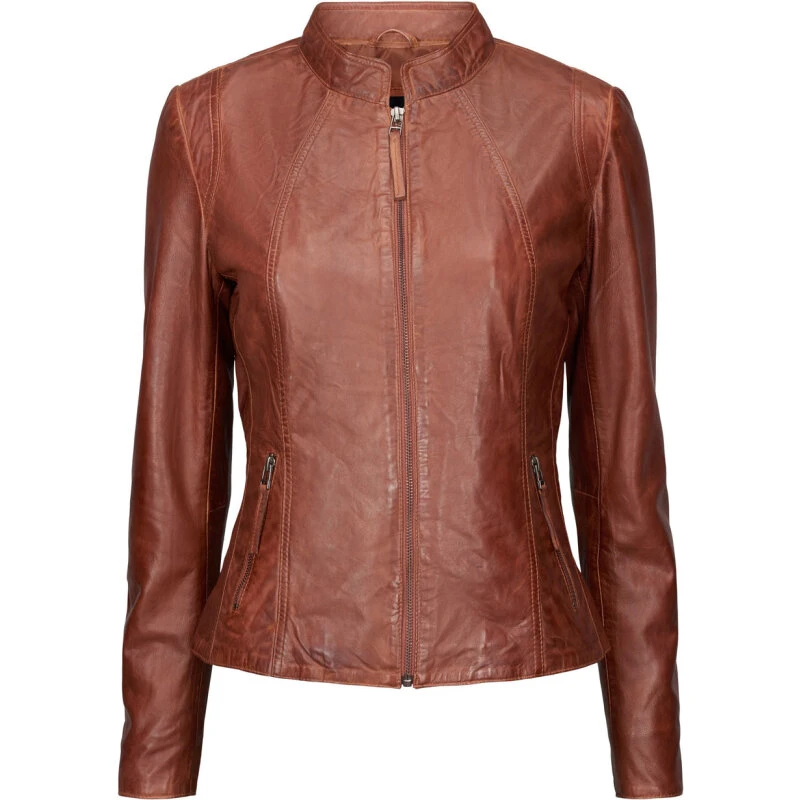 Bikerjakke i lammeskind, sort – figursyet