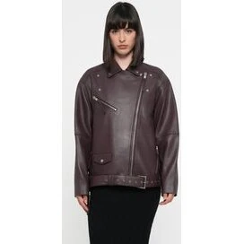 2ND Lotus fin læderjakke - Catawba Grape