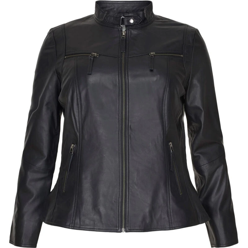 Klassisk læderjakke i lammeskind - Black