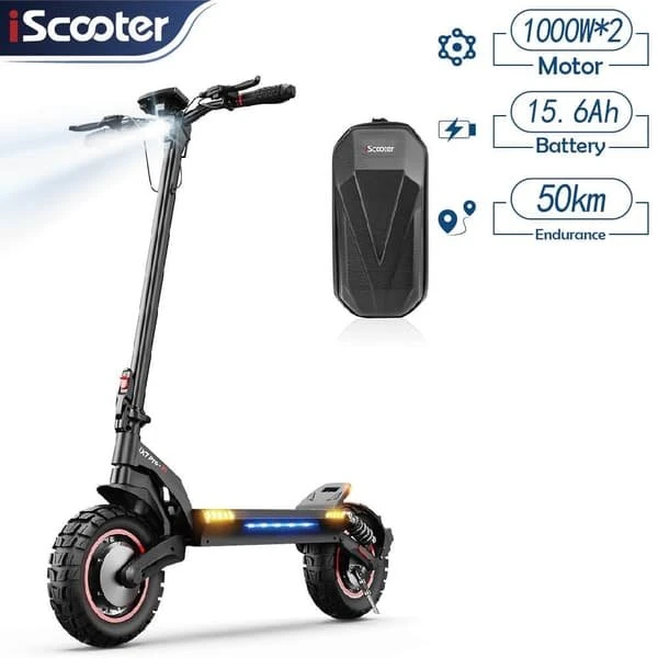iScooter iX7 Pro El-scooter - 60 km/t, 50 km rækkevidde, 2x1000W