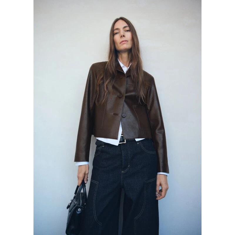 Mango Sabi kunstlæderjakke, brun