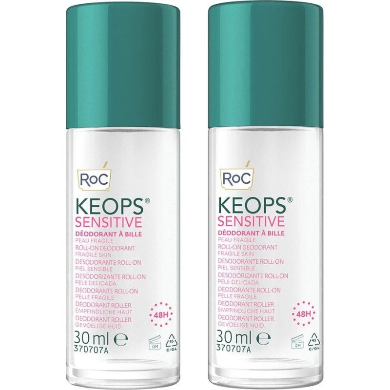 Roc Keops Sensitive Deodorant med Aloe Vera - 2x30 ml Roll-on