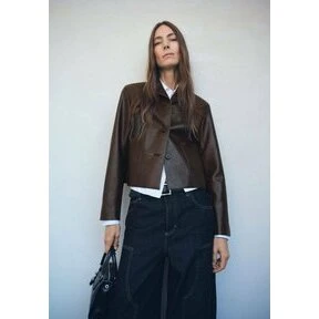 Mango Jakke Sabi - Brun imitationlæder