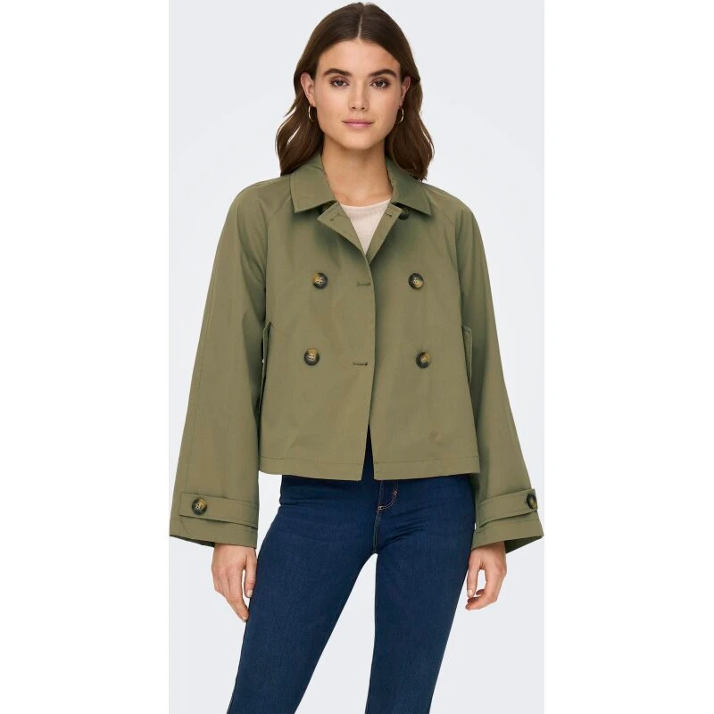 Only April Short Trenchcoat Aloe – Kort Trenchcoat