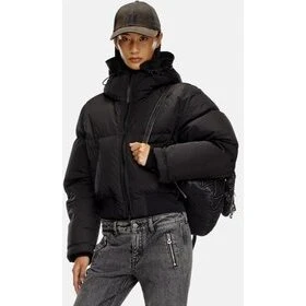 Diesel W-Peyt Short A153560GHBZ dunjakke, sort