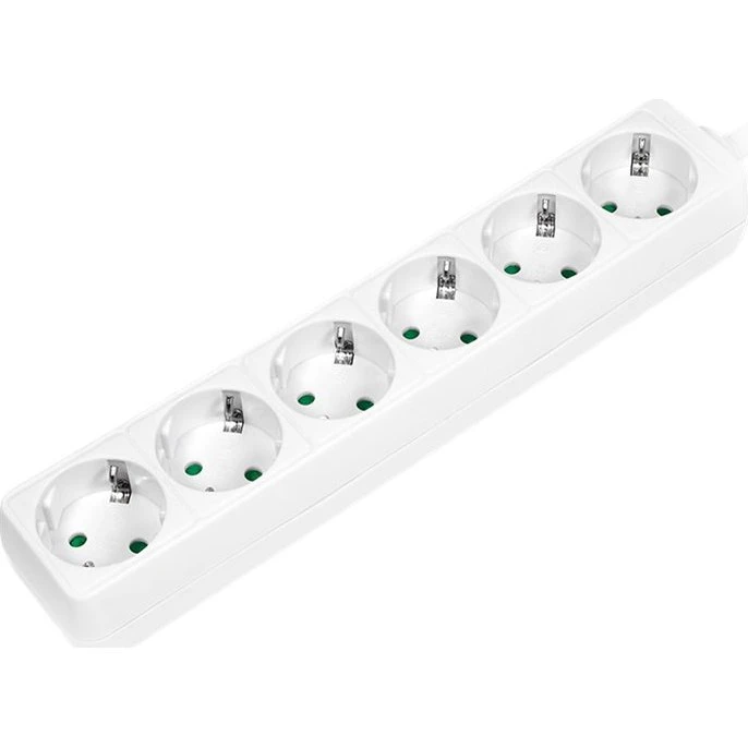 LogiLink Stikdåse 6-stik 16A Hvid 1.5m