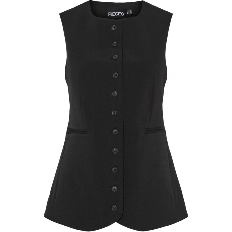 Pieces Michelle pallietvest med rhinsten, sort