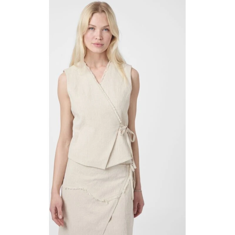 Neo Noir Filora Ramie Wrap-vest 166243 Natural