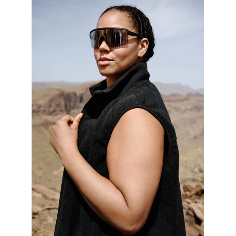 Zizzi Active Odi Waistcoat - fleecevest med lommer, sort