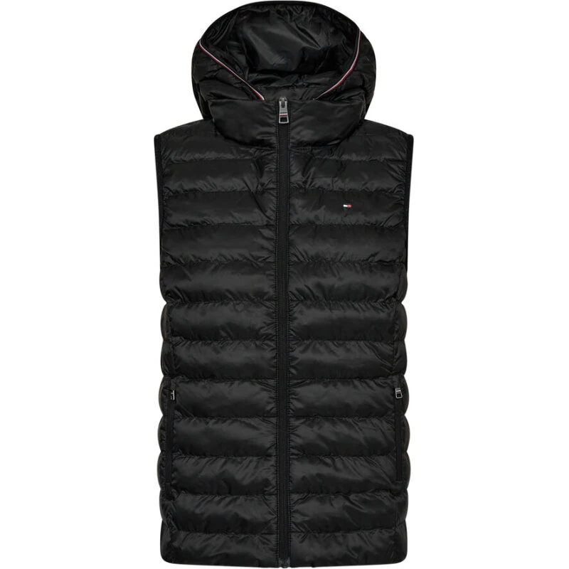 Tommy Hilfiger LW Padded Global Stripe Vest, sort