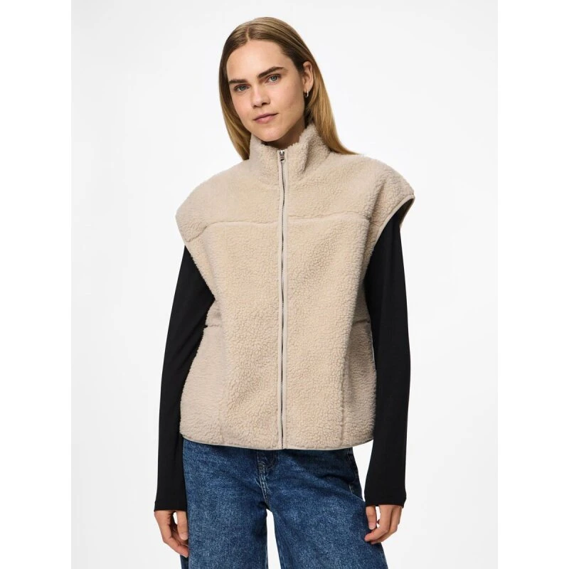 PCSADIA Otw Teddy-vest – Silver Gray