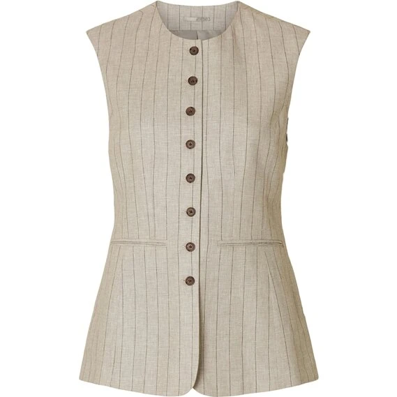 Selected Femme Vilka Sun Long Vest Oatmeal/Pinstripe