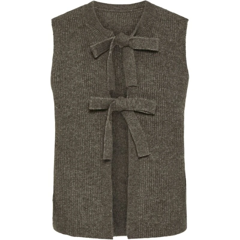 PCSILLY Knit Vest - Medium Grey Melange