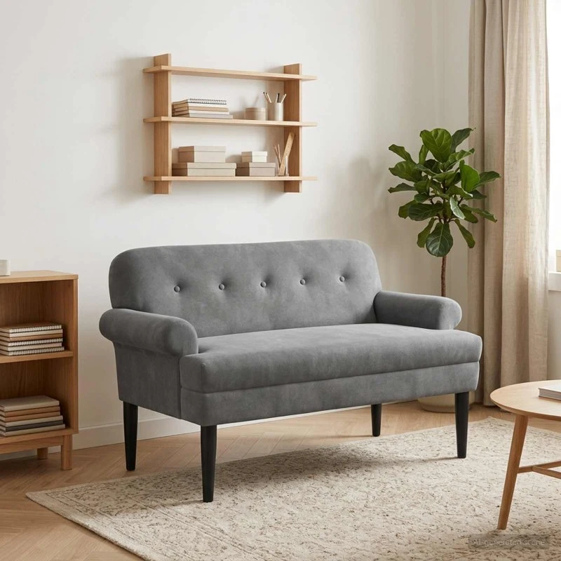 vidaXL Lænestol med knap-tufting i mørkegrå fløjl, 120 x 66 x 78 cm