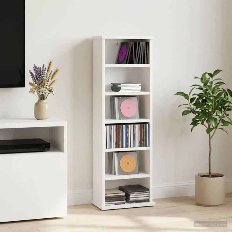 vidaXL CD-skab Hvid 32 x 17 x 92 cm