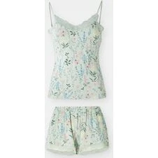 Hunkemöller CAMI Short pyjamasæt i viscose med prikker, grøn