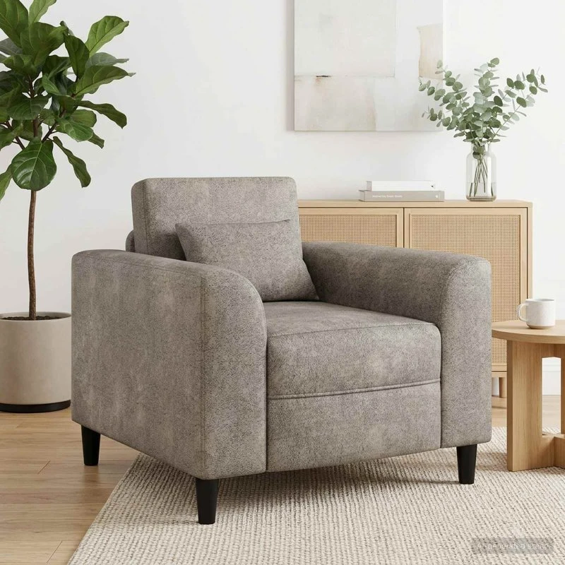 vidaXL Lænestol i lysegrå faux suede læder